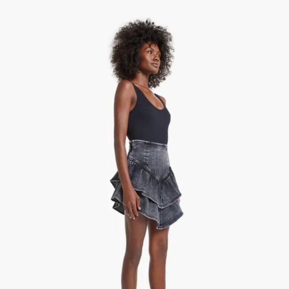 MOTHER Dresses & Skirts - MOTHER The Ruffle Mini Skirt Size 26 Black Wash